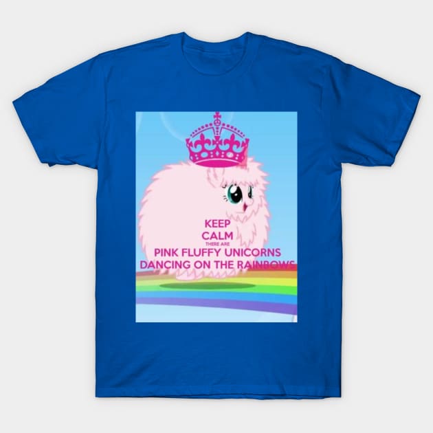 Pink Fluffy Unicorn T-Shirt by HelpMe